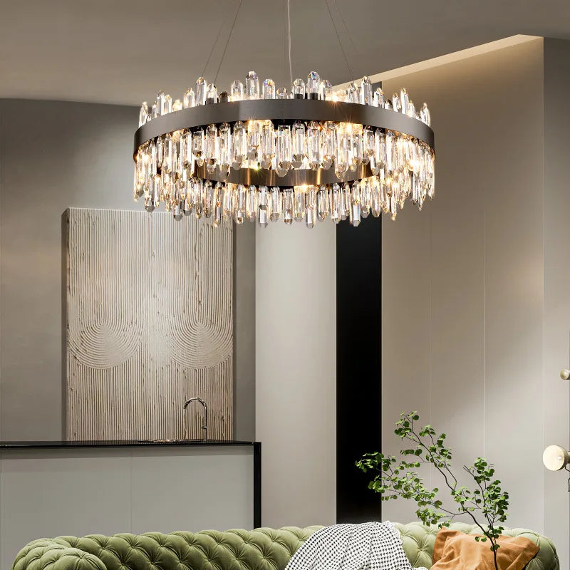 New Style Light Luxury Crystal Chandelier - Modern Elegance for Living Rooms, Dining Areas, Commercial Spaces, and Master Bedrooms