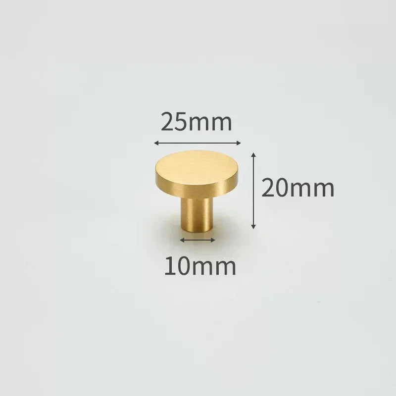 Modern Simple Solid Brass Cabinet Knobs – Wardrobe Handles and Kitchen Pulls