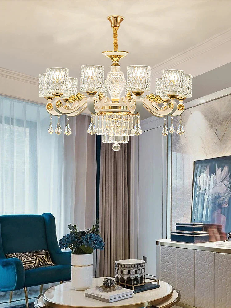 New European Style Crystal Ceiling Chandelier - Modern Luxury for High-Class Interiors