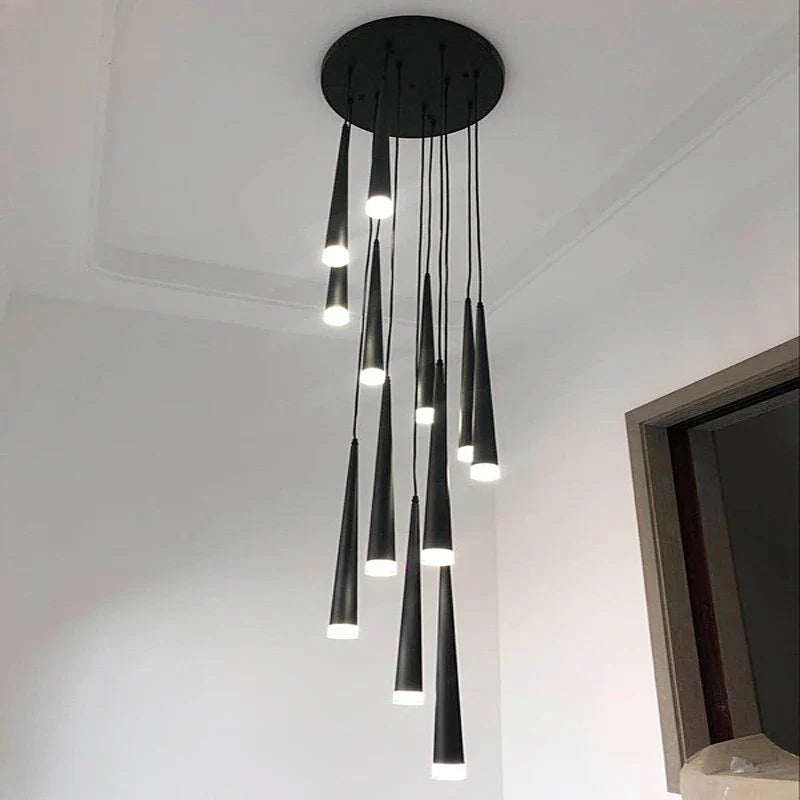 Contemporary Stair Chandelier - Elevate Your Duplex Apartment with Nordic Loft Elegance
