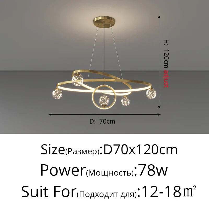 Nordic Minimalist Chandelier - Starlit Elegance for Dining, Bedroom, and Living Spaces