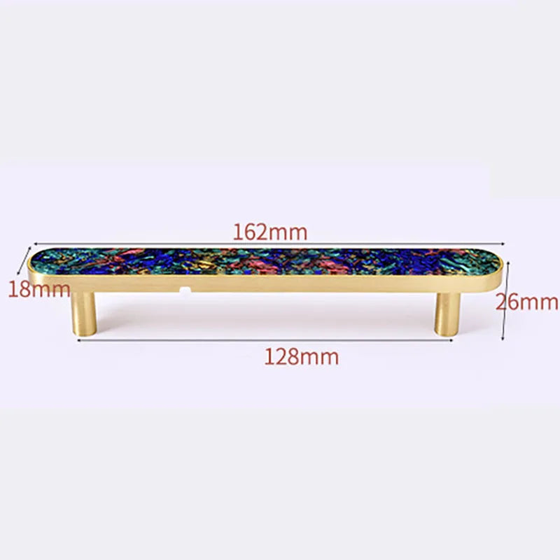 Brass and Acrylic Cabinet Handles – Colorful European Wardrobe Pulls for Furniture (96/128mm Hole Distance)