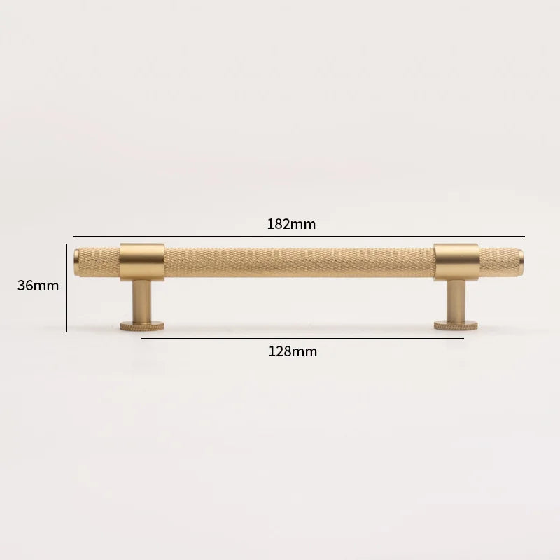 Knurled Brass Handles – Modern Kitchen Cabinet Pulls and Wardrobe Knobs (28mm-278mm)