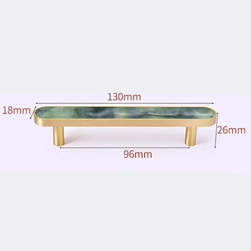 Brass and Acrylic Cabinet Handles – Colorful European Wardrobe Pulls for Furniture (96/128mm Hole Distance)
