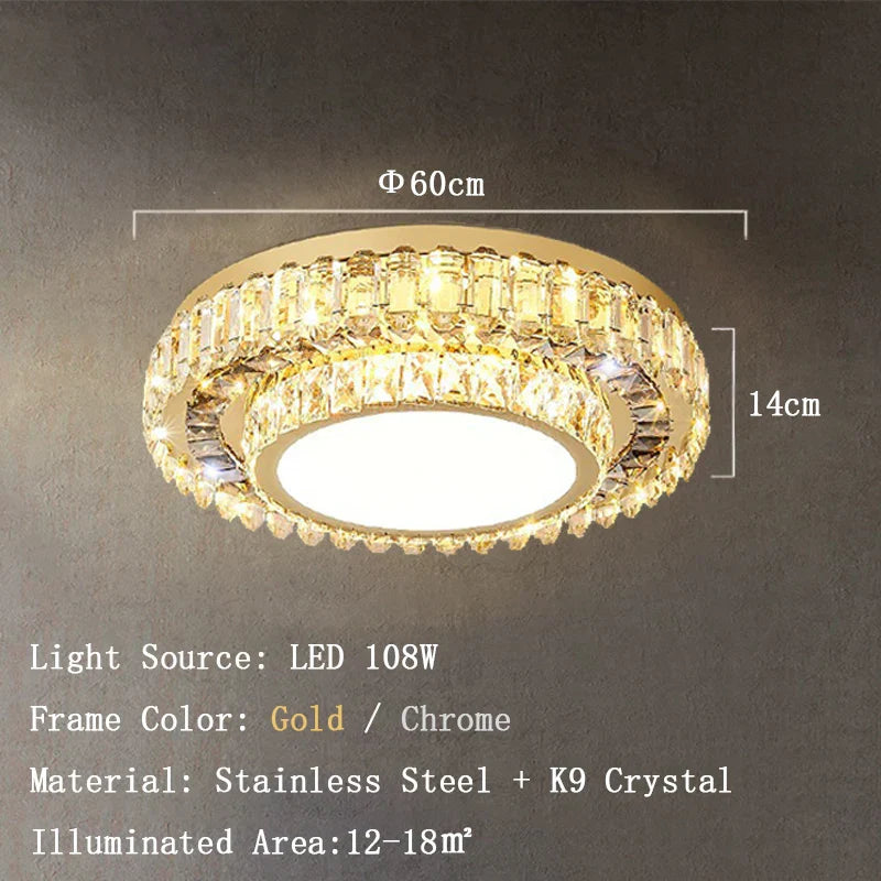 Modern LED Crystal Ceiling Lights - Contemporary Elegance for Bedrooms and Beyond