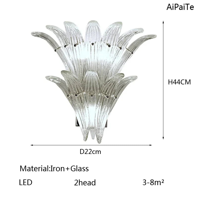 Odette French Vintage Murano Glass LED Chandelier for Living Room & Staircase