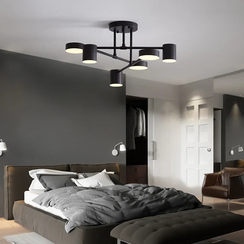 Nordic LED Ceiling Lights - Multiple Lamp Base Options in Black, White, and Gold - Modern Lighting for Living Room, Dining Room, and Bedroom