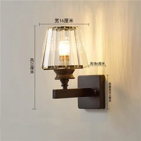 New Modern Simple Bedroom Bedside Lamp - Crystal Wall Lamp for Eye Protection in Living Rooms, Studies, Corridors, and Stairwells