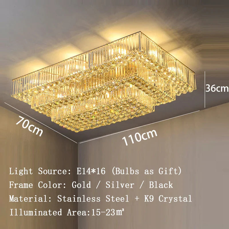 Dimmable LED Ceiling Lights - Classical Elegance with Remote Control for Living Room Decor