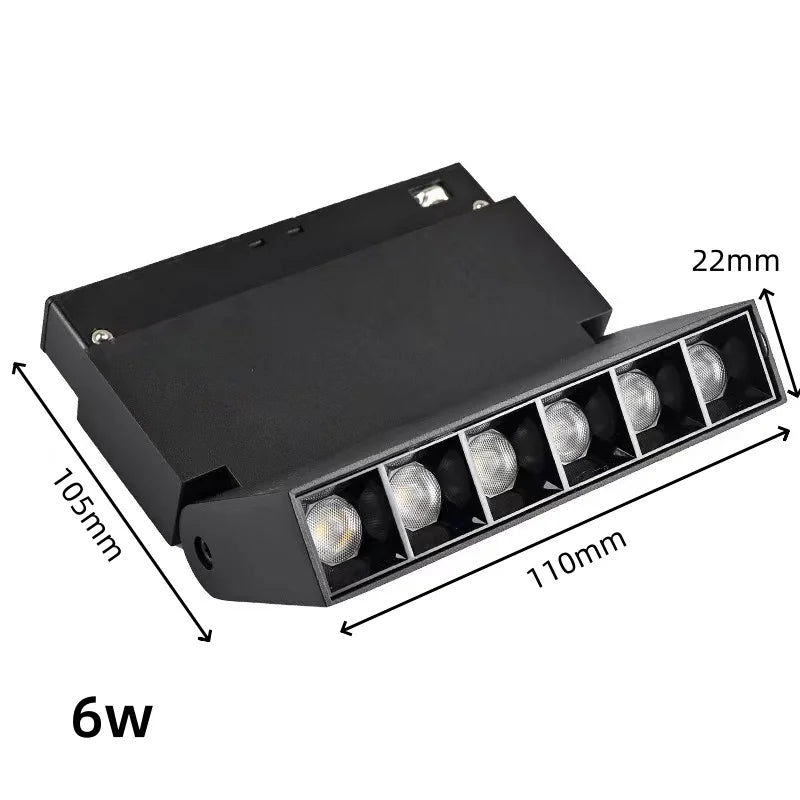 LED Embedded Magnetic Track Light - 6W/12W/18W/24W Folding Grille Spotlight