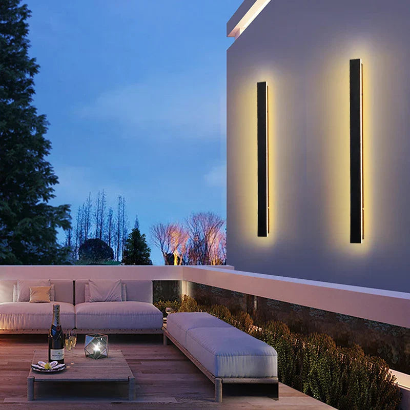 Waterproof LED Outdoor Wall Lamp - Long Strip Design, IP65 Garden Light with Exquisite Acrylic Light Source, Ideal for Landscape Architect