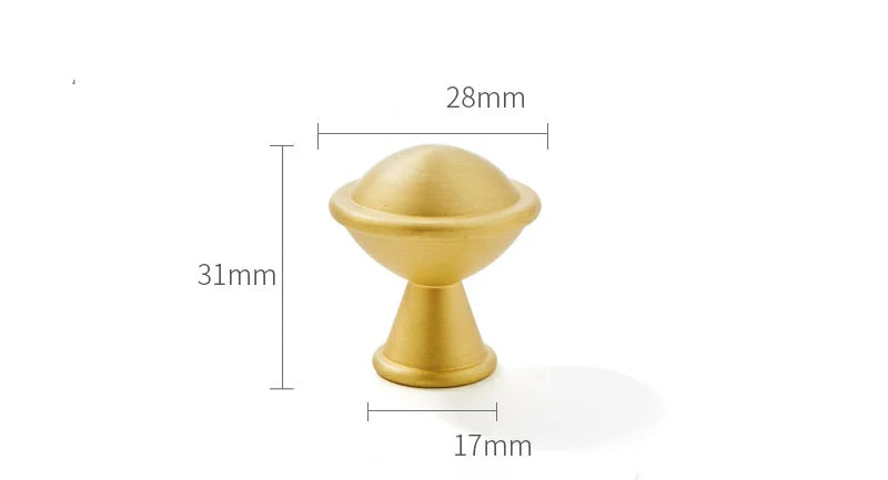 Satin Brass Cabinet Handles – Modern Ball Design Wardrobe Knobs and Drawer Pulls (French Style)