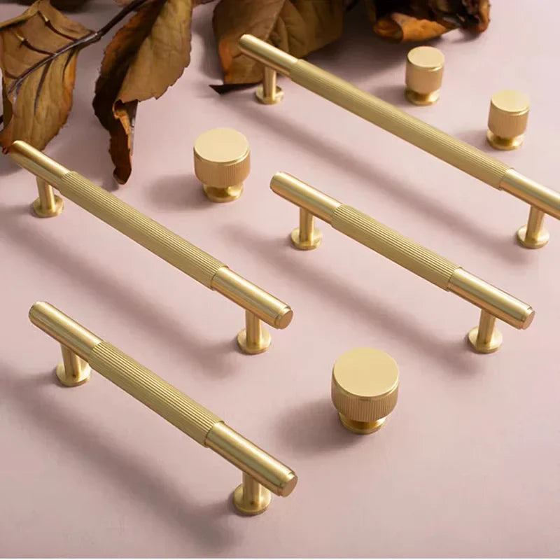American Style Brass Cabinet Handles – Light Luxury Extended Wardrobe Door Pulls