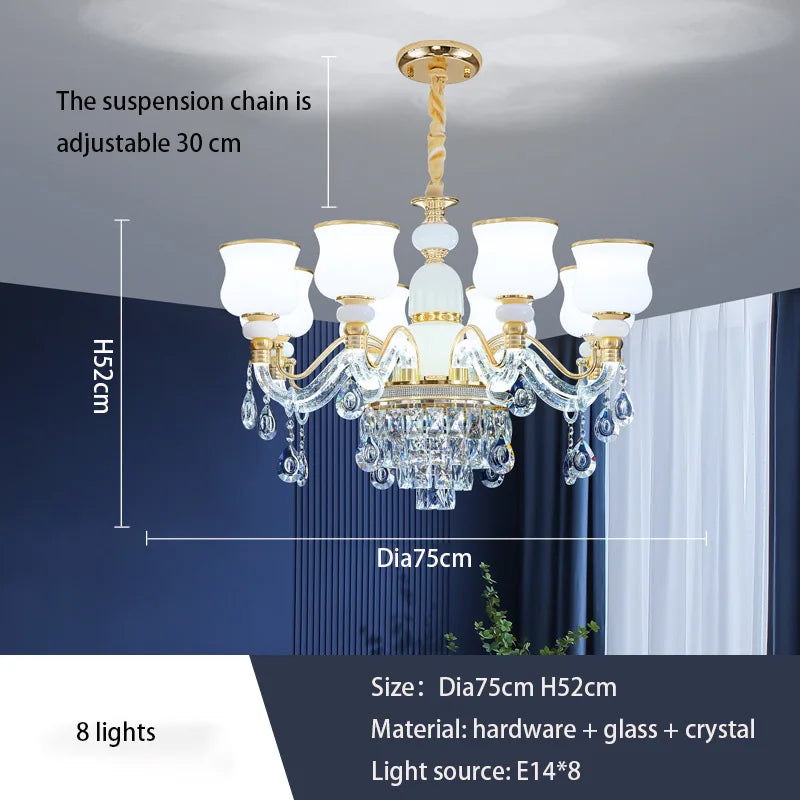 Elegant European Style Crystal Chandelier - Luxury Main Light for Living Rooms, Dining Rooms, and Villa Halls