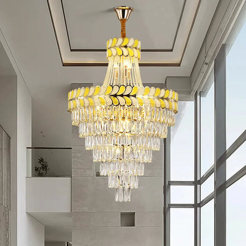 Postmodern Crystal Chandelier - Elegance for Living Rooms, Villa Halls, Duplex Stairwells, and Middle Building Spaces