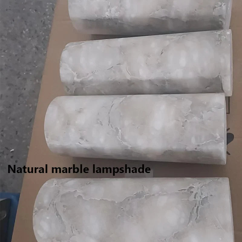 Modern Luxury Natural Marble Wall Lamp - Elegant LED Lighting for Living Room, Bedroom, and Bedside Decoration