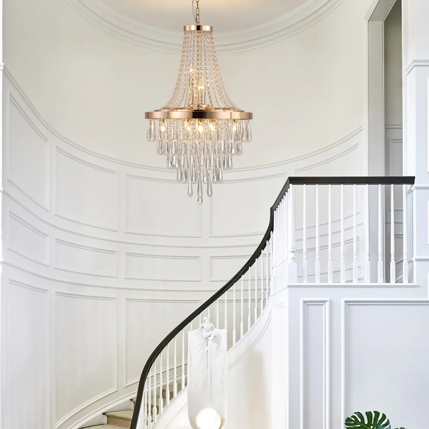 Arabelle 19.7-Inch Gold & Chrome Crystal Chandelier