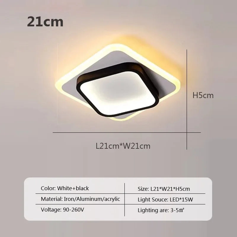 Modern LED Surface Mount Ceiling Light - Versatile Lighting Fixture for Cloakroom, Bedroom, Hallway, and Living Room
