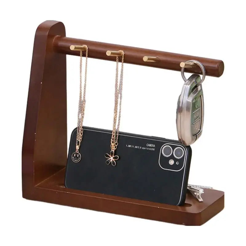 Tabletop Key Holder Rack Entryway Wood Key Stand Key Storage Organizer for Doorway Necklace and Jewelry Organizer for Bedroom