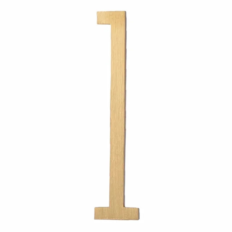 Solid Brass Alphabet Letters and Numbers – Adhesive DIY Door Decor for Home, Hotel, and Baby Names