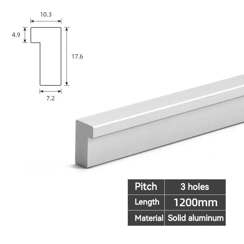 Modern Long T-Bar Aluminum Cabinet Handles – Brushed Gold, Silver, and Black Pulls for Drawers and Cupboards (700-1200mm)