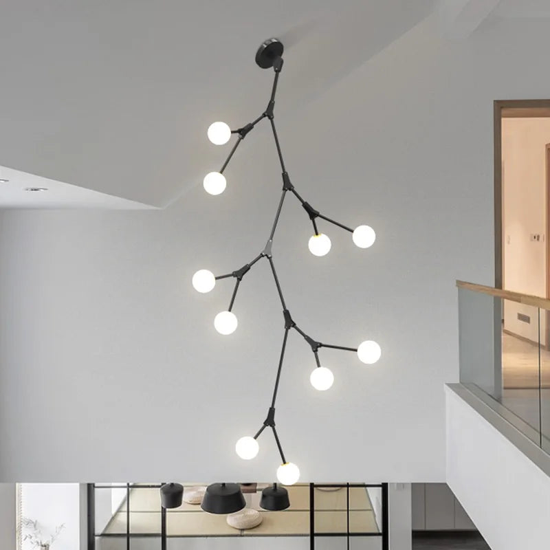 Contemporary Rotating Stair Light Chandelier - Luxury Lighting for Your Living Space