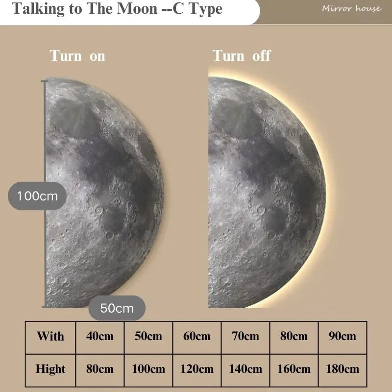 Dlight Decor LED Moon Wall Lamp with Remote Dimming