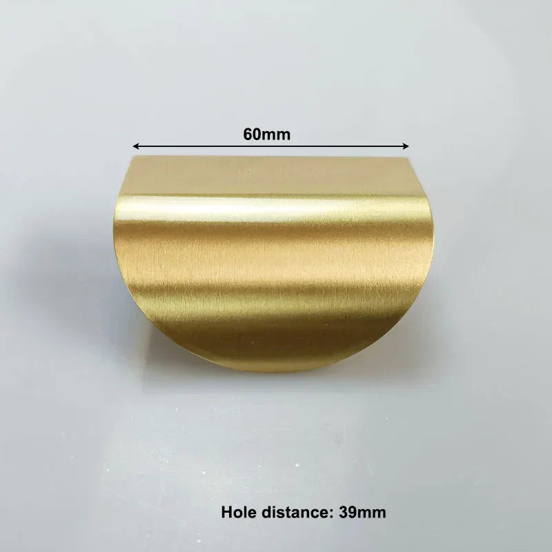 Leaf Shape Brass Handles – Hidden Knobs for Furniture Drawer, Dresser, and Wardrobe