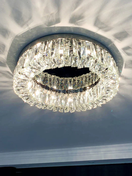 Simple Modern Clean Crystal Ceiling Lamp - New Design Light Luxury for Living Rooms and Bedrooms - Available in Gold and Silver - Nordic Style Elegance