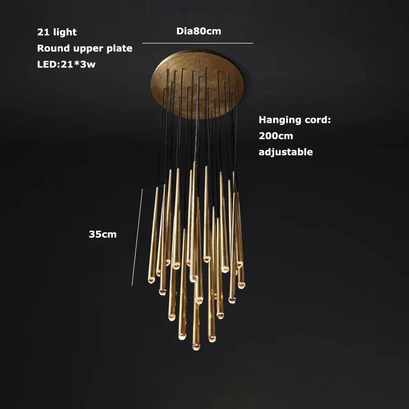 Trendy American Classic Crystal Chrome Chandelier - LED Hanging Lamp