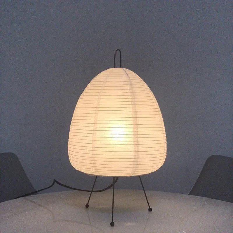 Japanese Rice Paper Lantern LED Table Lamp - Artistic Decor for Living Room, Bedroom, and Study