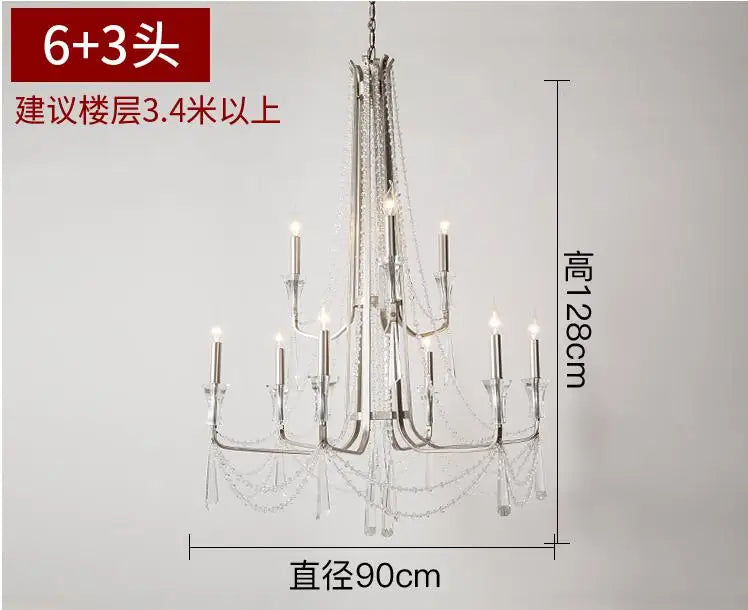 Nordic Style Crystal Chandelier Lighting - Elegance for Your Living Room Ceiling with French Inspired Large Chandeliers, Modern Staircase Lustre Cristal LED Lamp