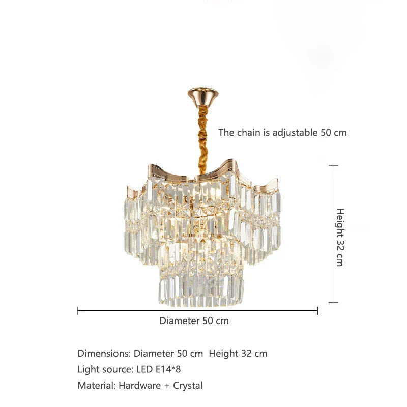 Exquisite Crystal Chandelier for Living Rooms, Bedrooms, and More - Modern French Light Luxury Design