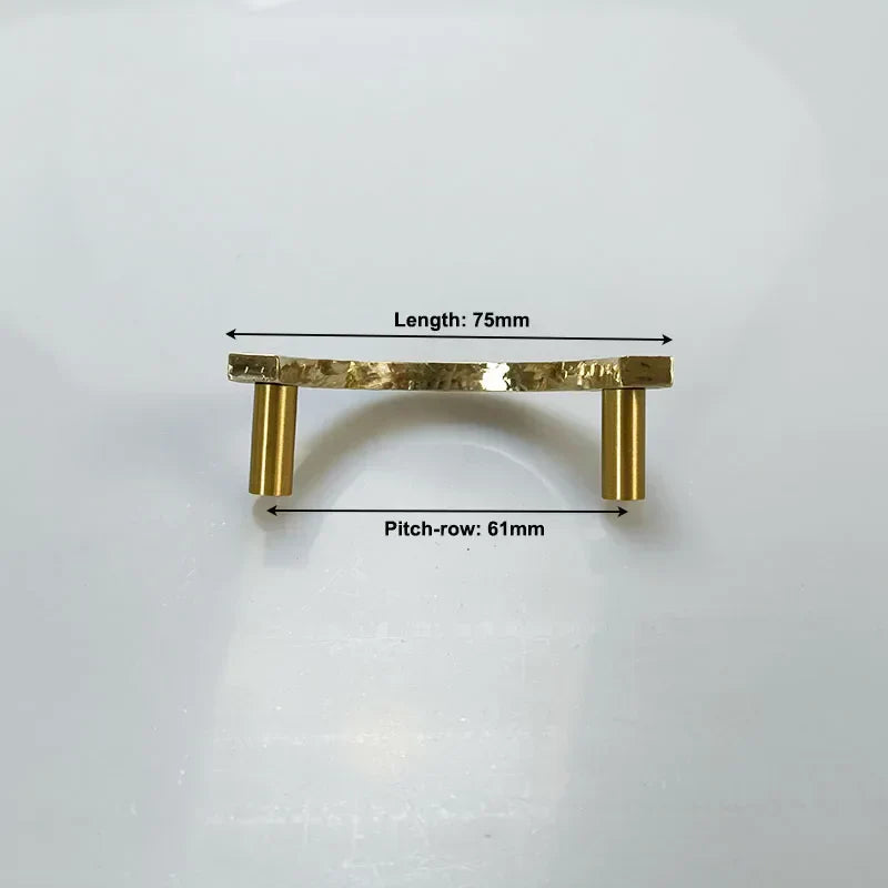 Round Hammered Brass Wardrobe Handles – Modern Knobs for Drawers, Dressers, and Cabinets (Circle & Semi-Circle)