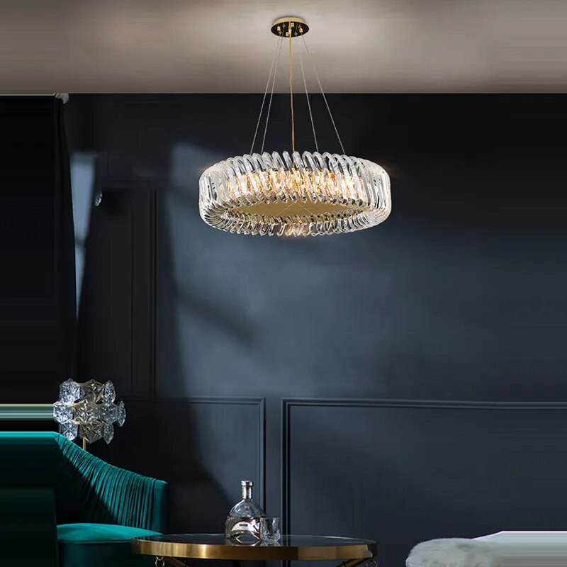 Olivia's Art Deco Crystal Glass LED Chandelier