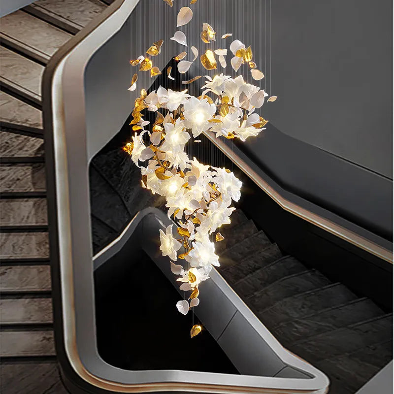Dlight Decor Loft Crystal Ceiling Chandelier - Luxury Crystal Hanging Light for Staircases, Living Rooms, and Modern Villa Elegance