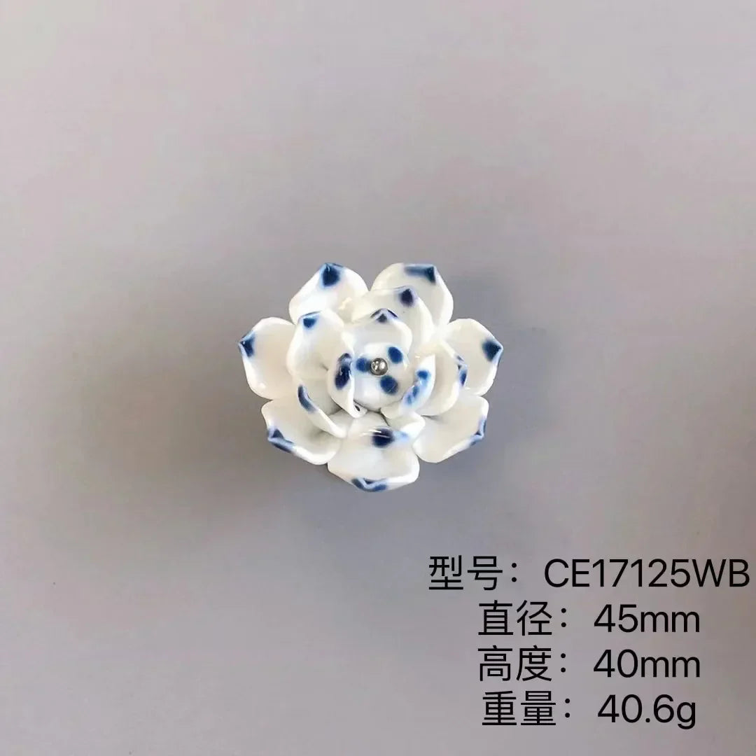 Handmade Ceramic Flower Knobs – Creative Cabinet and Drawer Knobs for Furniture Accessories