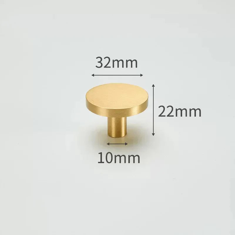 Modern Simple Solid Brass Cabinet Knobs – Wardrobe Handles and Kitchen Pulls
