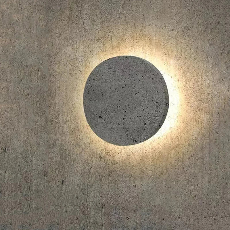 Modern Creative Circular Cement Wall Lamp - Illuminate Your Home with Wabi-Sabi Elegance