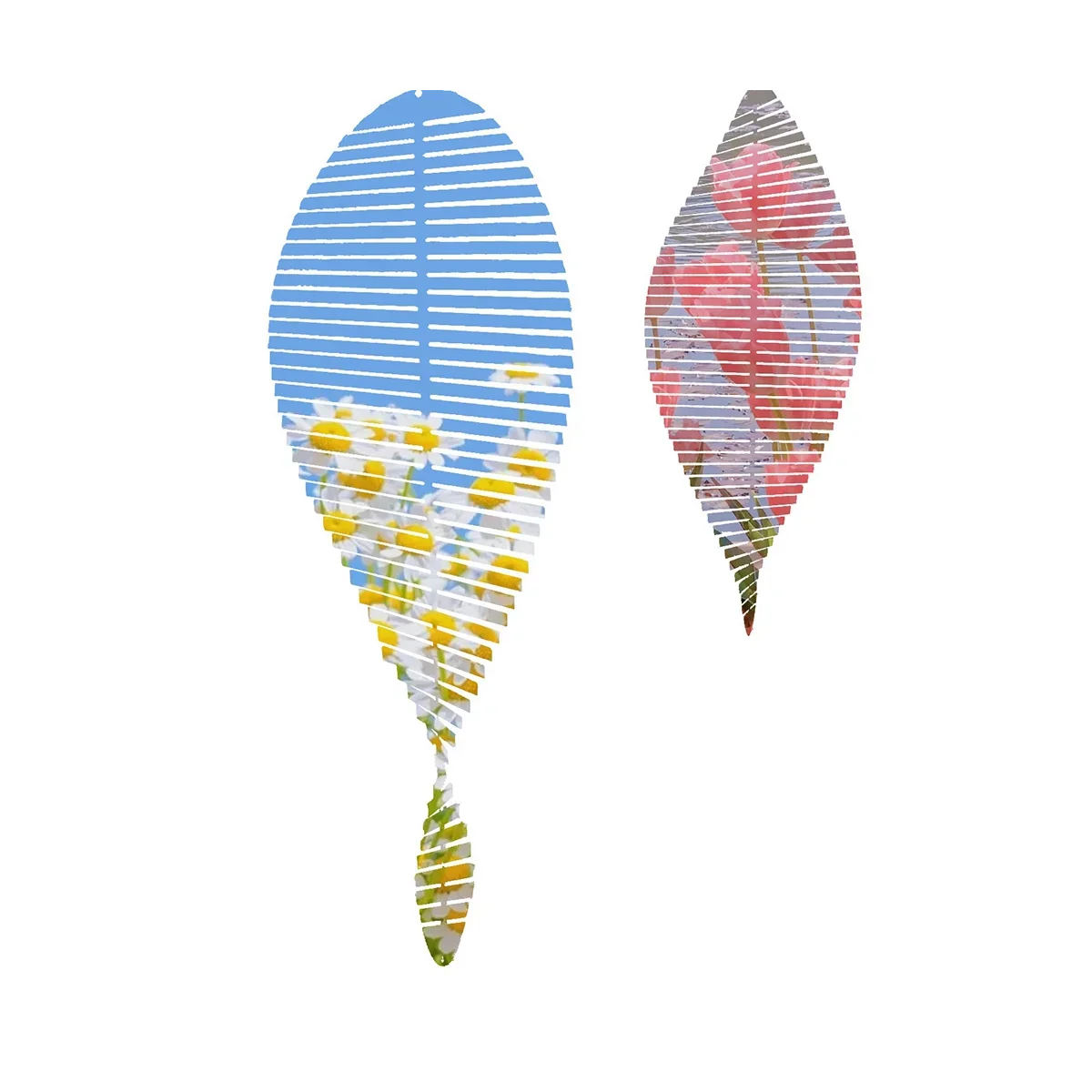 Kinetic Blank Sublimation Wind Spinner 3D Spiral Windchime Chime Sculpture Hanging Outdoor Indoor Garden Decor 18X45cm