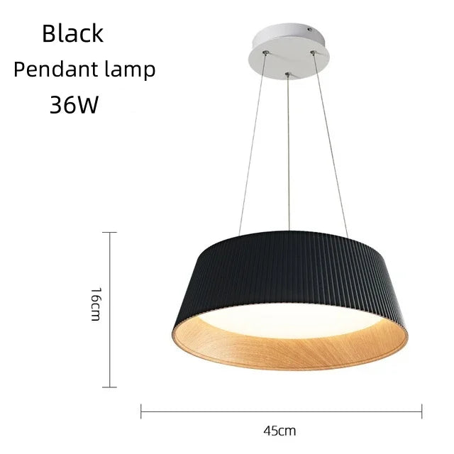Minimalism Designer Wood Grain Ceiling Lamp - LED Dining Room, Bedroom, Kitchen Decoration Chandelier - Available in Black and White - Premium Lighting Fixture