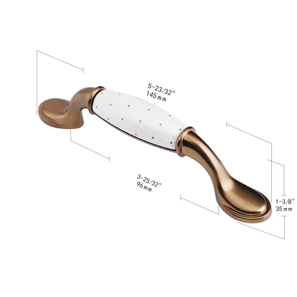 Pearl White Ceramic Cabinet Handles – Elegant Knobs for Wardrobes, Drawers, and Kitchen Furniture