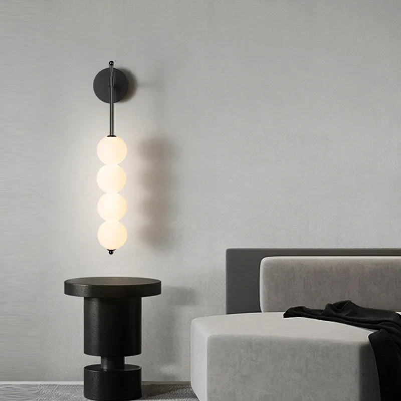 Nordic Wind Gourd Wall Lamp - Minimalist LED Milky White Light for Living Room, Study, Bedroom, Bedside, Home Decoration