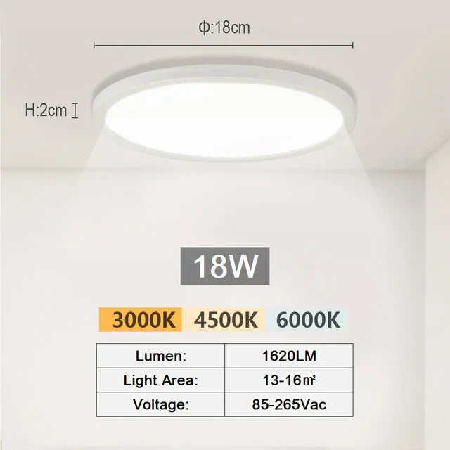 Smart LED Ceiling Lamp - 20-inch Ultra-Thin Lighting Fixture for Living Room, Bedroom, and Balcony