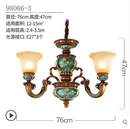 New European Vintage Resin Chandelier - Create a Luxurious Atmosphere in Your Villa, Restaurant, or Bedroom