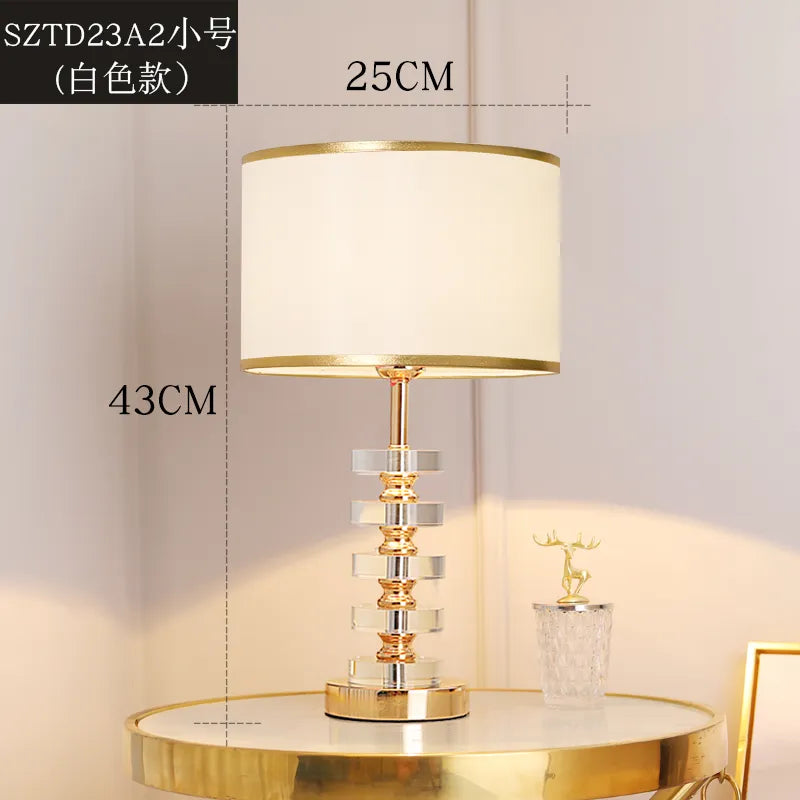 Luxury Crystal Table Lamp - Post Modern American Style Bedside Lamp