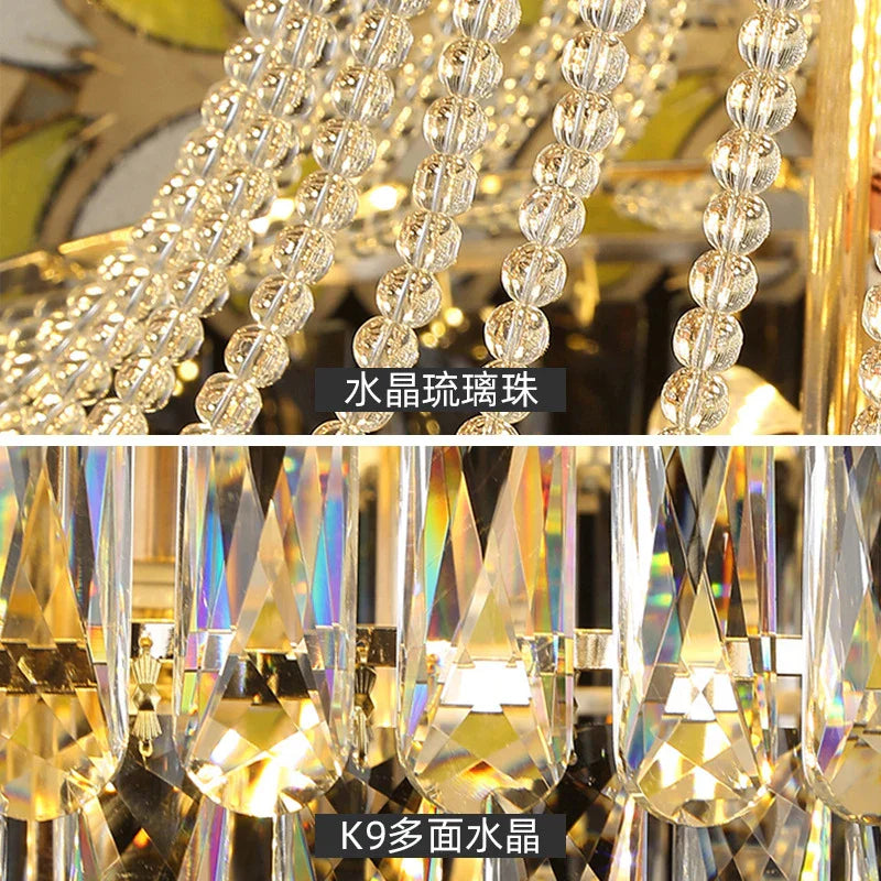 Postmodern Crystal Chandelier - Elegance for Living Rooms, Villa Halls, Duplex Stairwells, and Middle Building Spaces