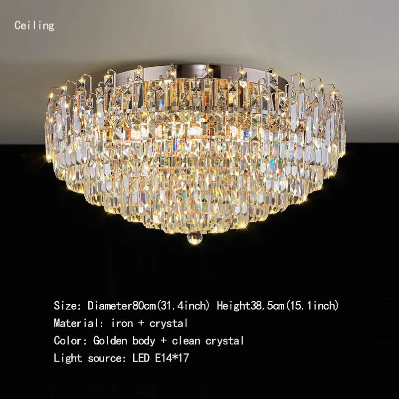 Exquisite Light Luxury Crystal Chandelier for Elegant Living and Dining Spaces