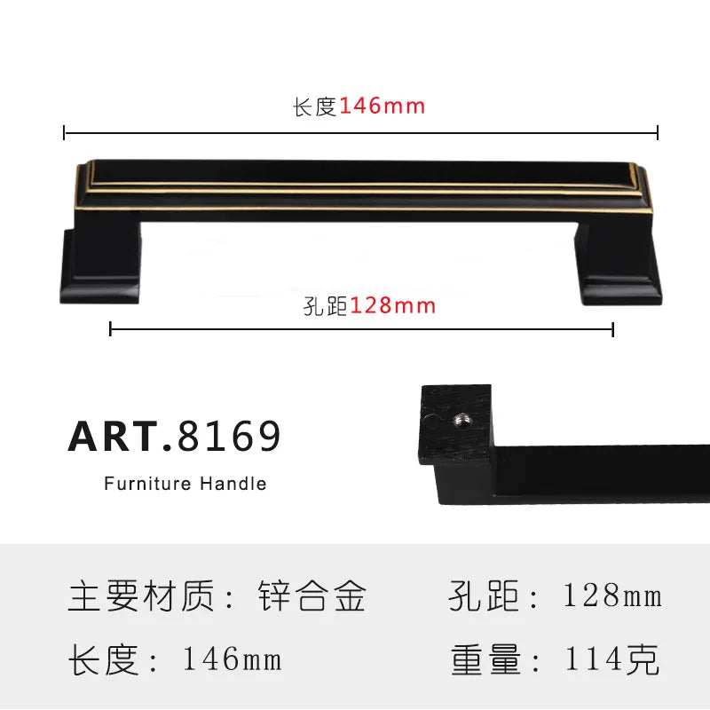 Zinc Alloy Solid Cabinet Door Handles – Modern Minimalist Knobs for Wardrobe and Kitchen Furniture