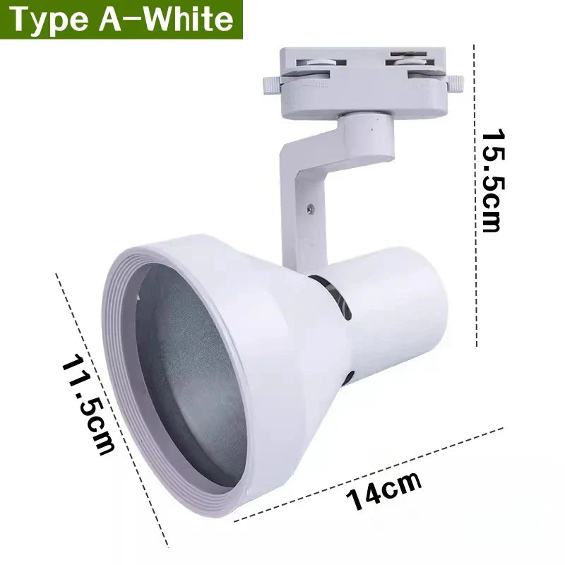E27 LED Track Light Holder Base - 2-Wire Rotatable Ceiling Rail Lamp Fittings